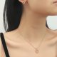 Love Necklace Earrings Set Simple Metal Zircon Peach Heart Sweater Chain