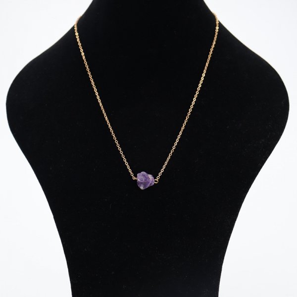 Natural Stone Crystal Ore Pendant Necklace