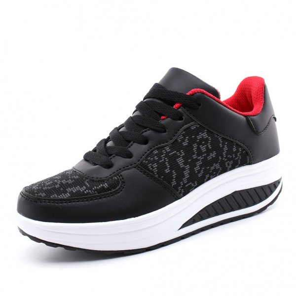 Women's Shoes  Flying Woven Leather Shoes  Sports Platform Shoes  Student Platform Shoes