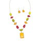 Two-piece Set Of Imitation Amber Explosion Earrings And Necklace