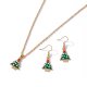 European And American Christmas Series Oil Drop Christmas Tree Pendant Necklace Earrings