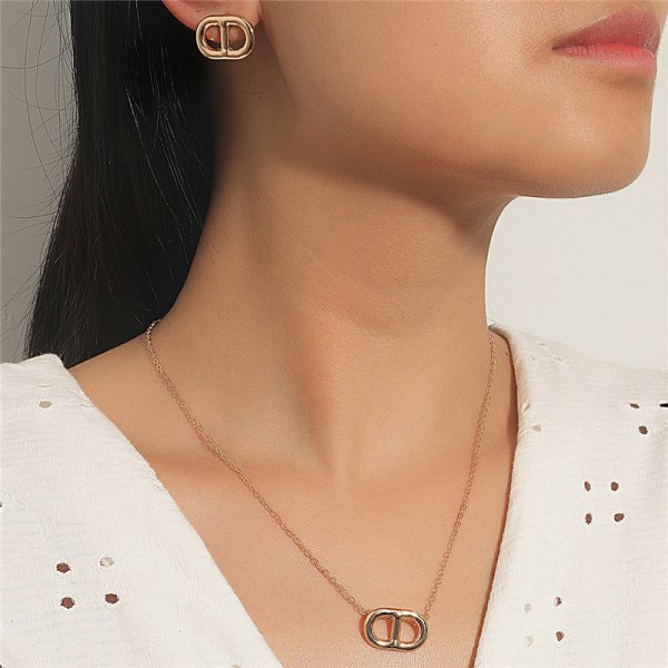 Two-piece Retro Clavicle Chain Cold Wind Necklace